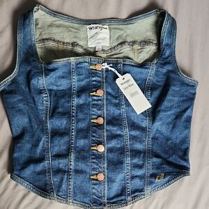 Wrangler Women's Blue Denim Button-Up Top